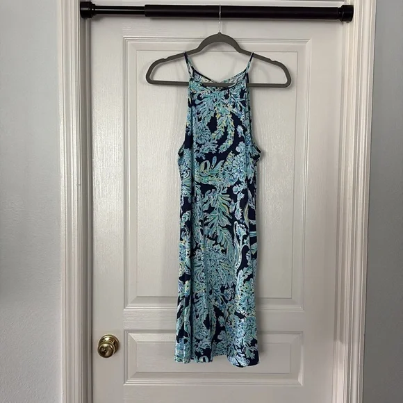 Lilly Pulitzer Margot Swing Dress High Tide Pima Cotton M - Picture 2 of 10